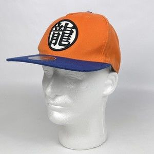 Dragon Ball Z Kanji Orange Blue Anime Snapback Baseball Flat Bill Hat Cap Goku